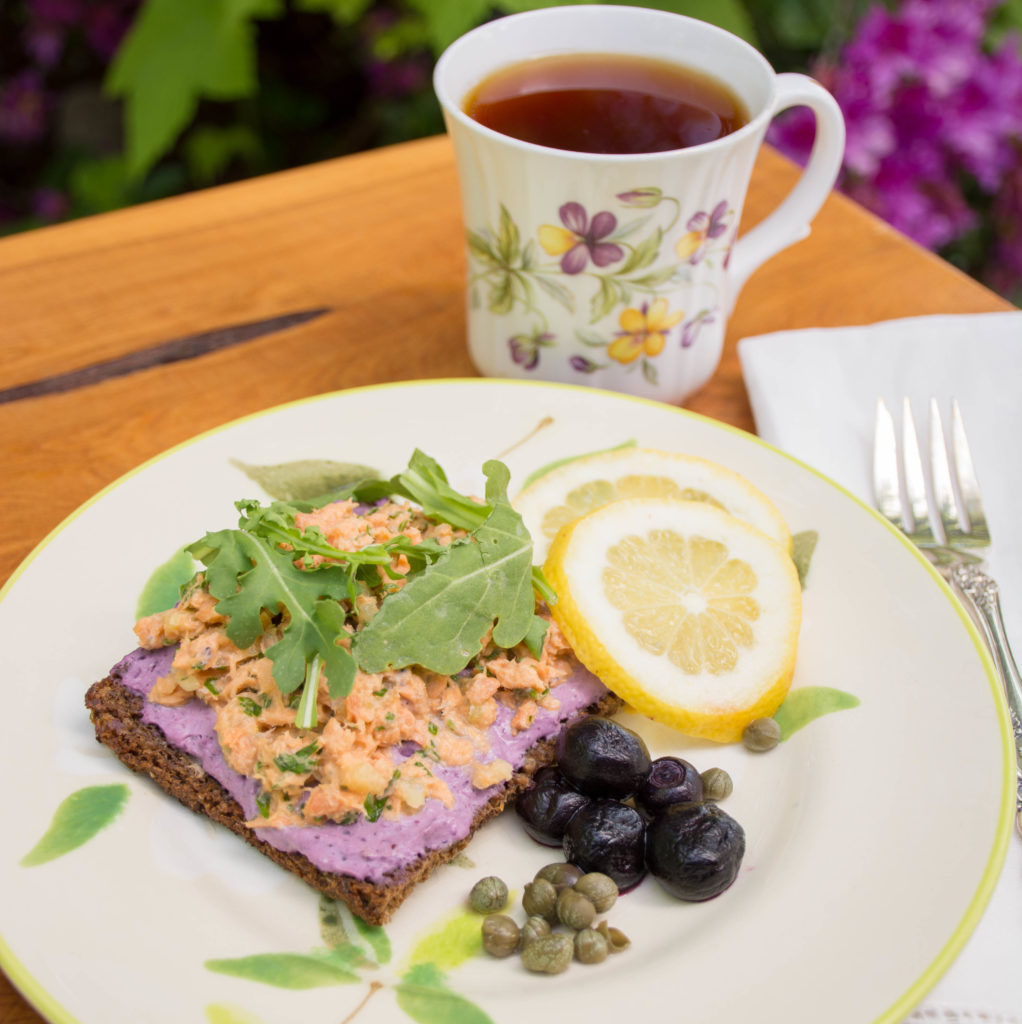 Salmon Salad with Blueberries and Arugula on Rye | Pure Alaska Salmon